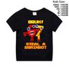 Cotton Tshirt for kids Steal A BrainRotfunny Tshirt for gamer kidsItalian cartoon Brainrot Tshirt for kids Y2kbaby Tshirt