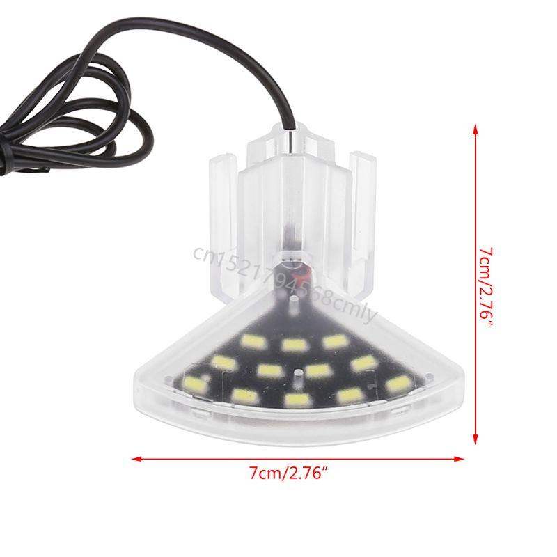 Aquarium Lights Small LED Clip Lamp for Fish Tanks with Separate Power 5W 12 Beads High Brightness White Lighting 6XDE
