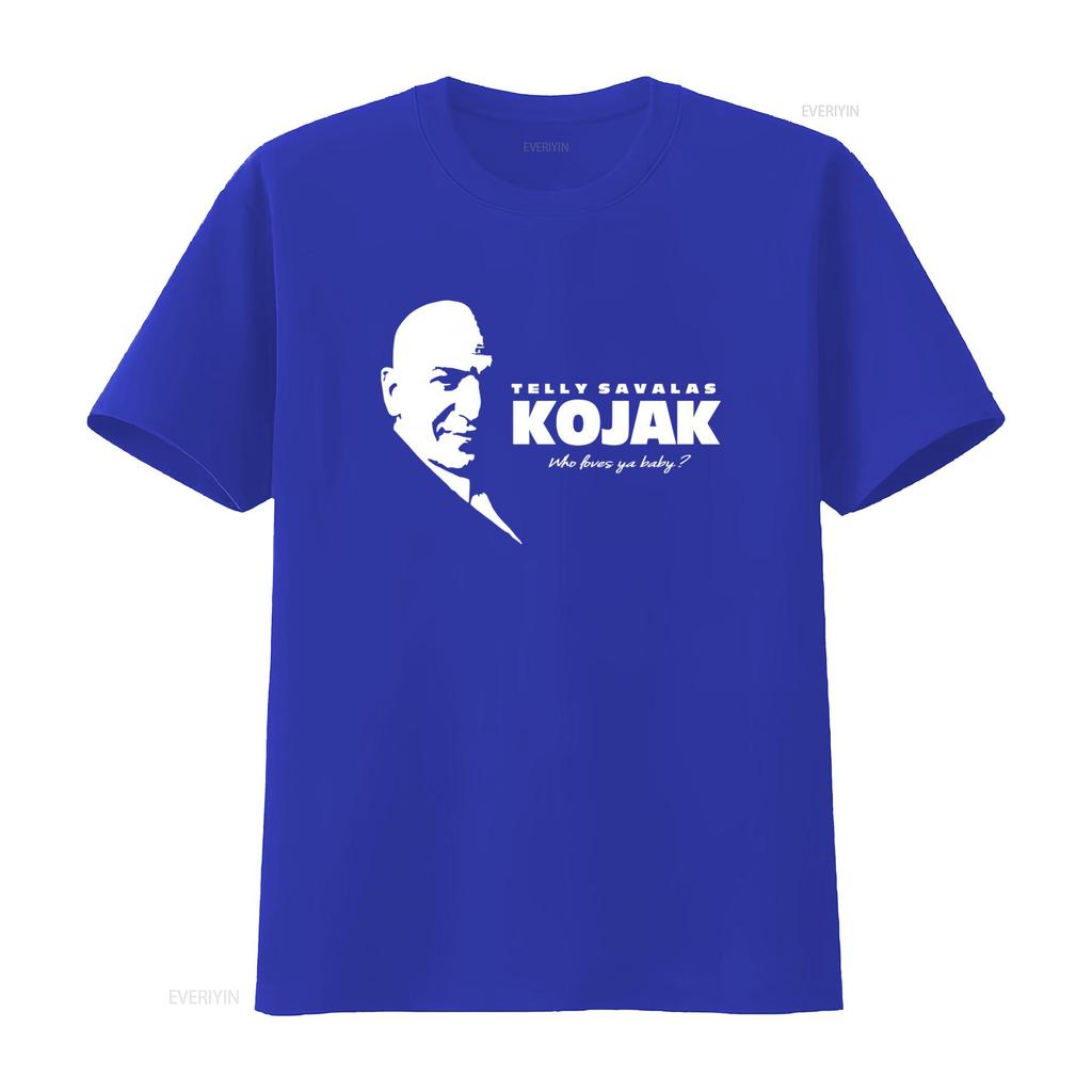 KOJAK Telly Savalas Detektiv T-Shirt 100% Baumwolle Hohe Qualität Wer liebt dich Baby Print vintage Gewaschen Mann Dehnbar Vielseitig