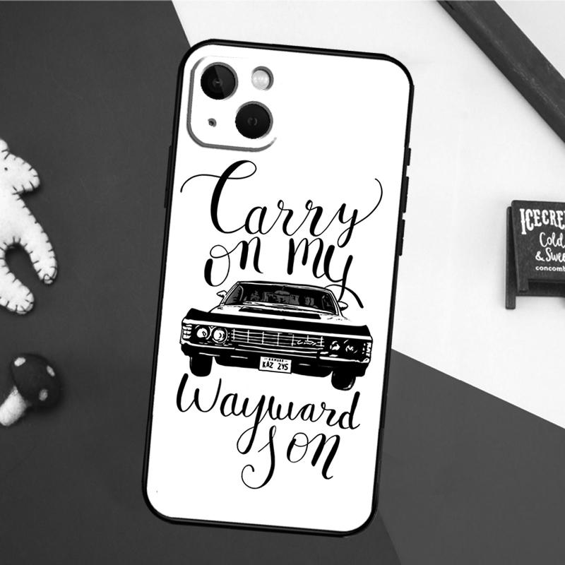 Supernatural CARRY ON MY WAYWARD SONS Case For iPhone 16 Pro Max 14 13 12 11 15 17 Pro Max mini 15 16 Plus 16e 17 Air Back Cover