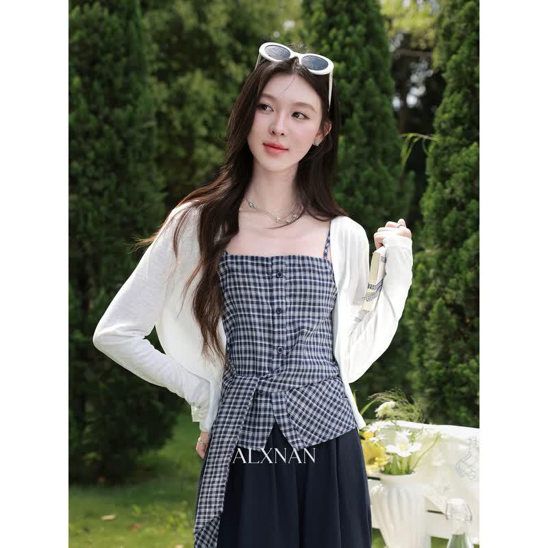 Women s White Thin Knit Sun Protection Cardigan S