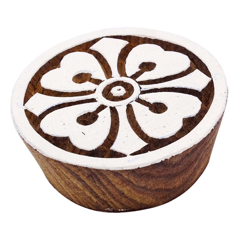 Floral Indian Scrapbook Stempel Holz Druckblock Kunst braun Briefmarken für