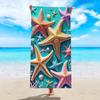 Zomer Zee Zeester Schelp Print Strandlaken Schattig Koraal Ontwerp Extra Groot Handdoek Sneldrogend Zandvrij Absorberend Stranddeken