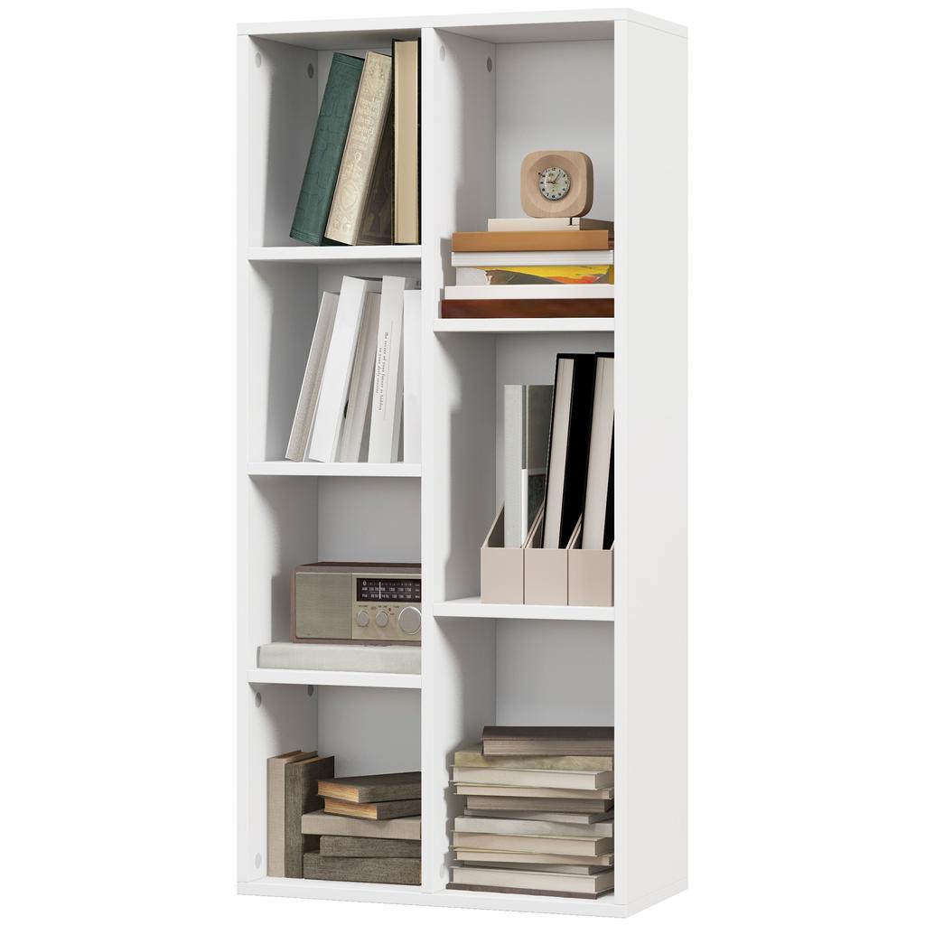 Seven-Cube Bookcase - White Wood Effect
