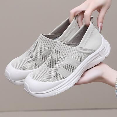 Shoes Women's Spring New Casual Single Shoes Lazy One Pedal Round Head Heightening Breathable Non-slip Wear-resistant Women's Shoes
