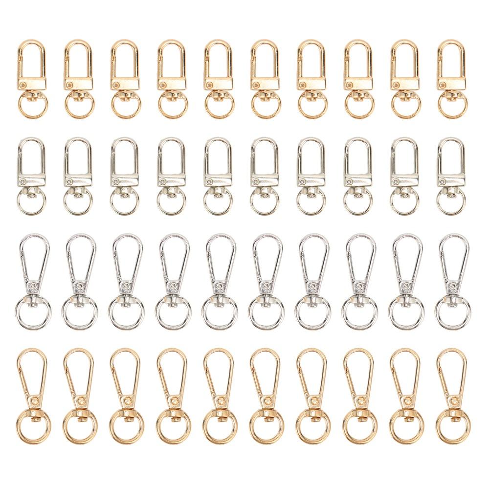 40pcs Gold Swiveling Clasps Silver Lobster Claw Clasps Purse Making Lobster Clasps Packpack,