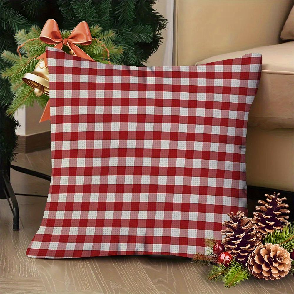 Rood Witte Streep Kussenhoezen Hedendaagse Kleurblok Polyester Kerst Winter Huis Bank Decor