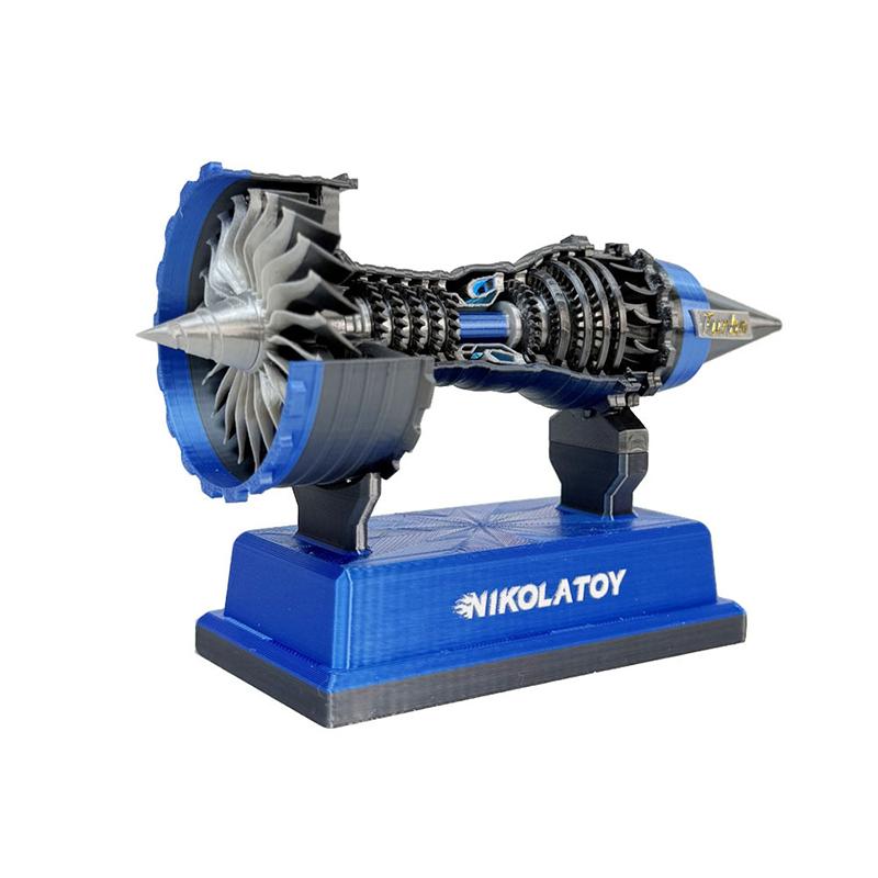 Tr900 Super Turbofan Engine Mini Model Kits Motor Function Electric Buffer 3D Printing Collection Toys For Kids Boys