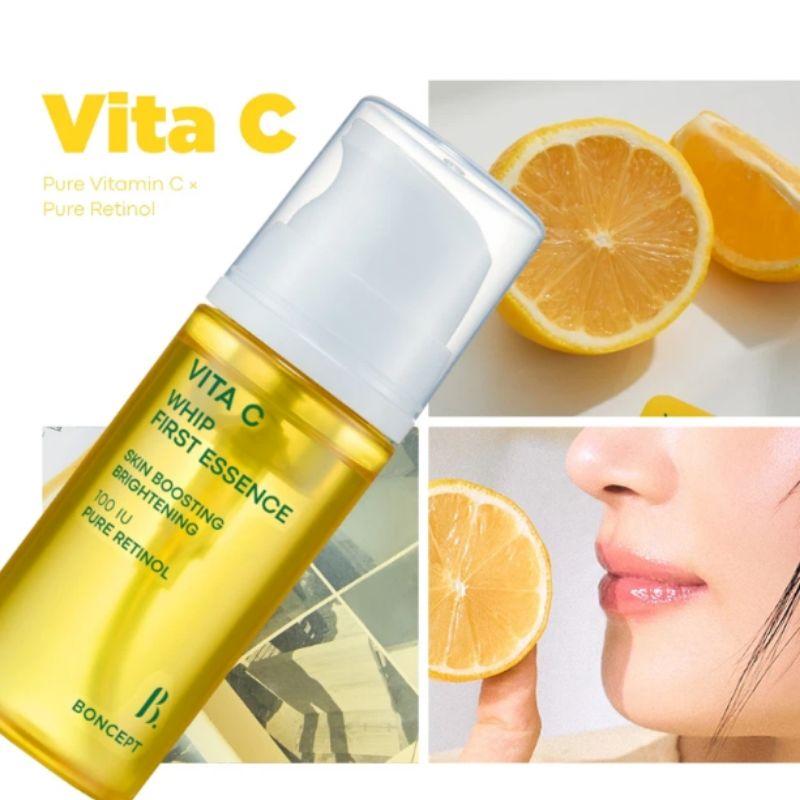 BONCEPT Vita C Whip First Essence 100ml – Brightening Vitamin C Facial Essence for Hydrated Glow Skin