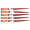 5Pairs Wooden Chopsticks Tangled Line NonSlip Sushi Chopsticks for Hotel Household Restaurant(Brown )
