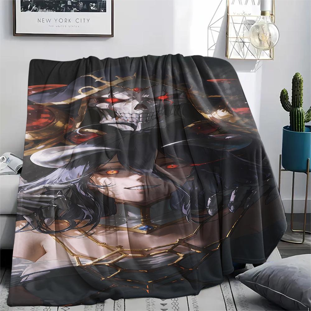 1PC OVERLORD Print Flannel Blanket, High quality All Seasons, Home Decor, Warmth and Comfort, Perfect for Christmas Gifts