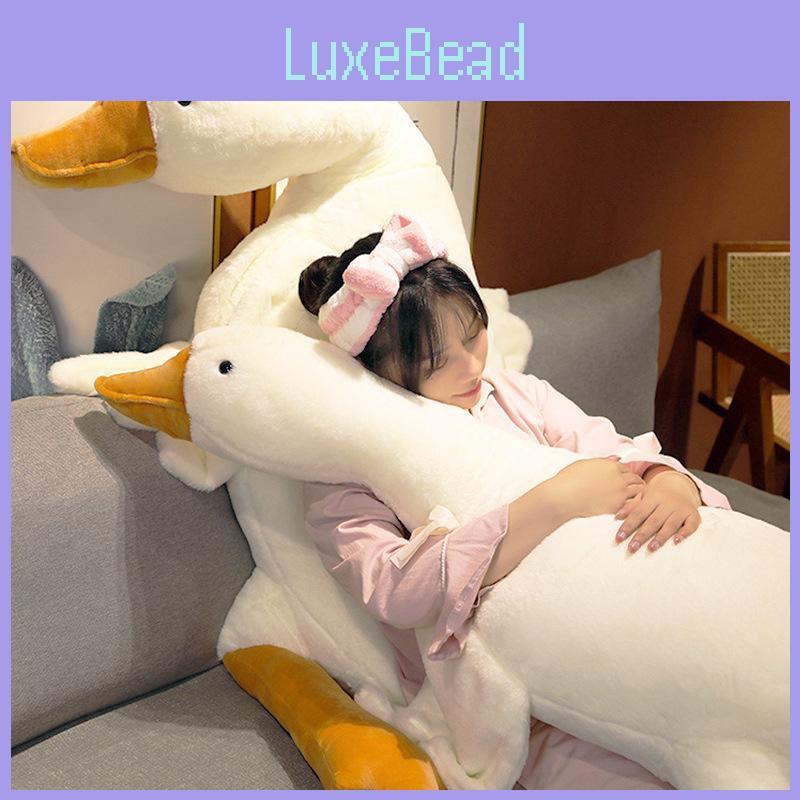 Adorable Large White Goose Plush Pillow Soft And Cuddly With Cozy Filling For Bedroom