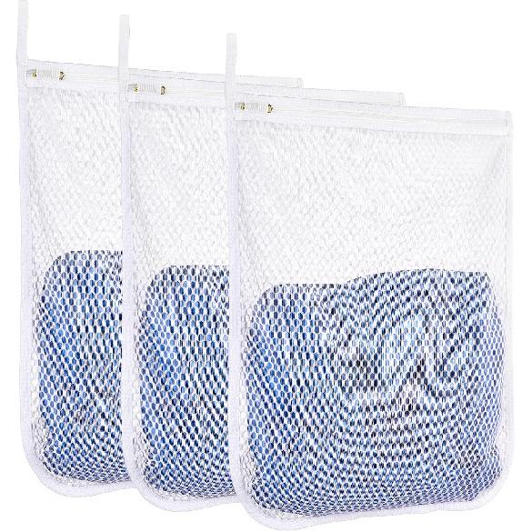 3 pcs Durable Honeycomb Mesh Laundry Bags for Delicates 12  x 15  (3 Medium) 3 Medium