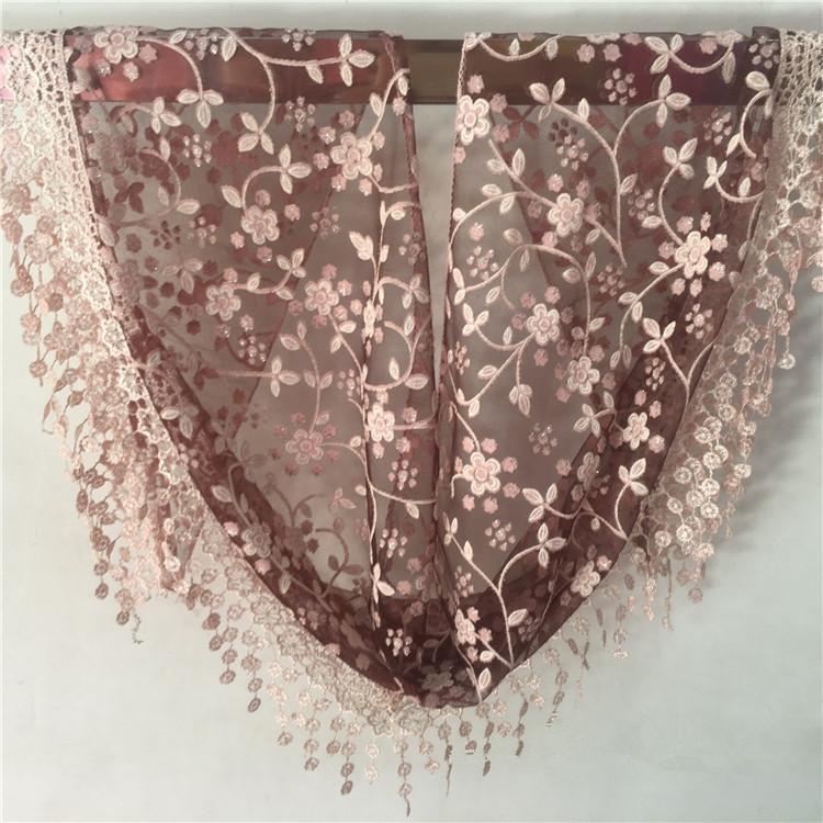 New Elegant Lace Scarf Hollow Out Embroidery Foulard Bandana Solid Color Triangular Scarf Thin Vintage Handkerchiefs Hair Woman