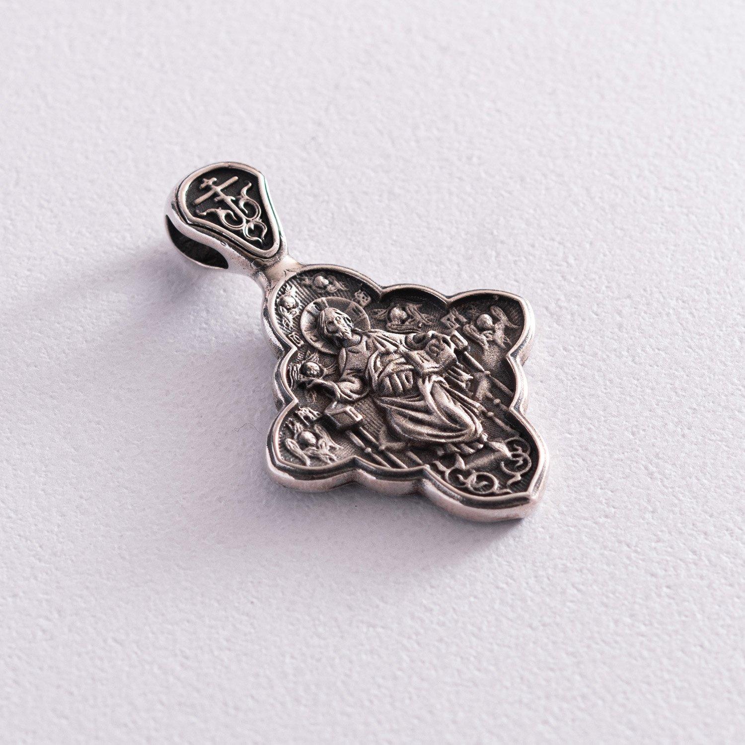 

Православний хрест Спас у силах (чорніння) Oniks срібний