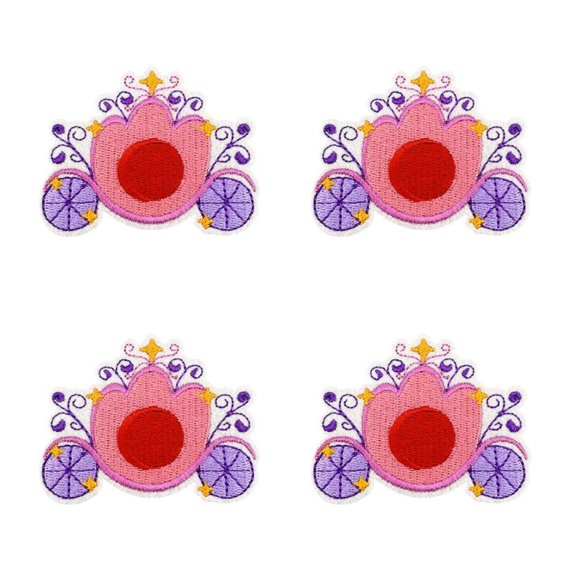 10 Stück Neue Cartoon-Serie Aufbügelbare Stickpatches für Kleidung Jacken Prinzessinnenschloss Thermoadhäsive Patches Aufnäher