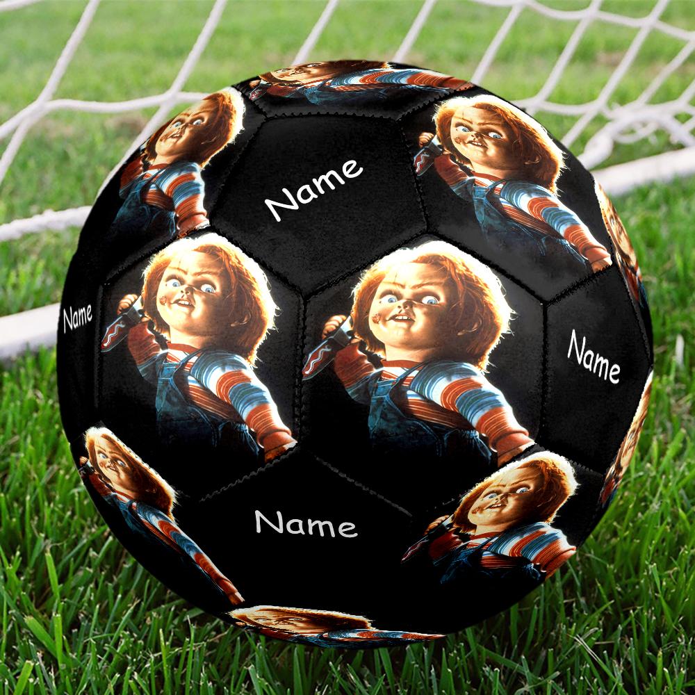 Custom Name Chucky Theme Size 5 Soccer Ball, Suitable for Both Indoor and Outdoor Matches, a Gift Suitable for Everyone.