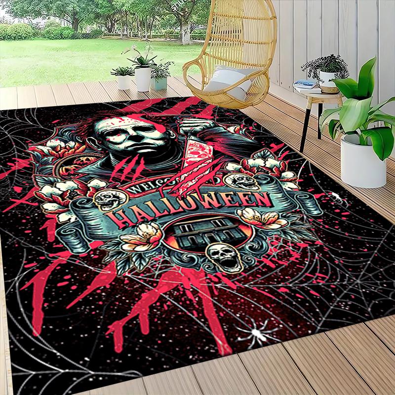 Halloween Horror Poster Carpet Rug Soft Washable Anti Slip Home Living Room Sofa Mats Personalized Christmas Rug