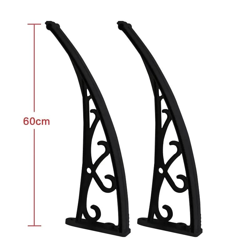 Staffa in Lega di Alluminio 60/80cm, Staffa per Tettoia da Balcone Esterno, Staffa per Tettoia da Porta e Finestra, Bianco e Nero