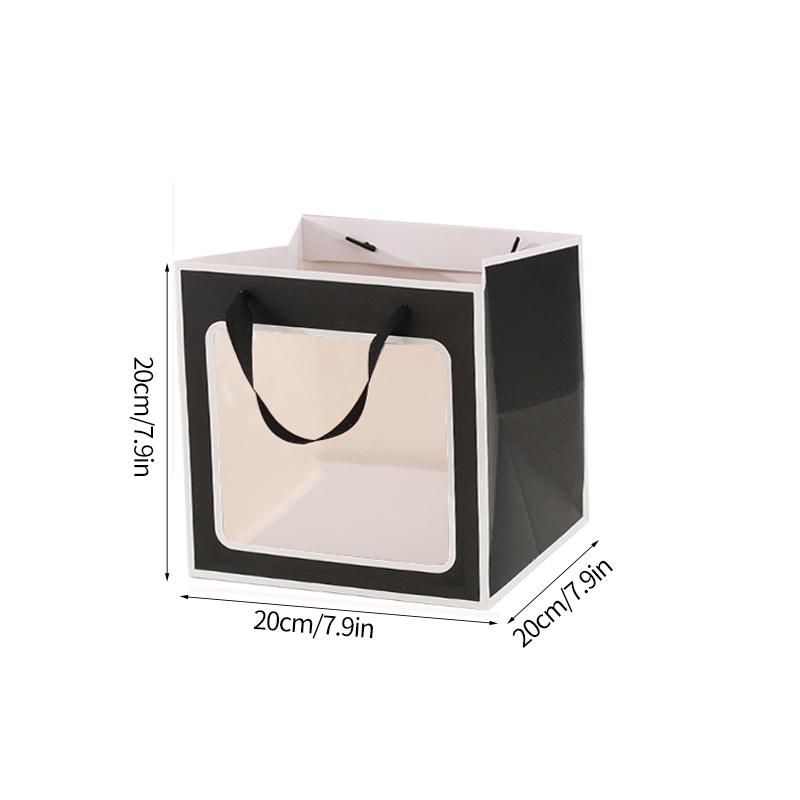 Portable Gift Bag Cookie Box with Window Shopping Bag Scarf Gift Box Birthday Gift Bags Packaging Bag Cake Boxes Wedding Decor