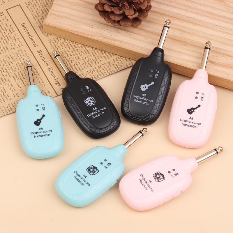 A8 Guitar Wireless System Transmitter Receiver Built- In Rechargeable Wireless Guitar Transmitter