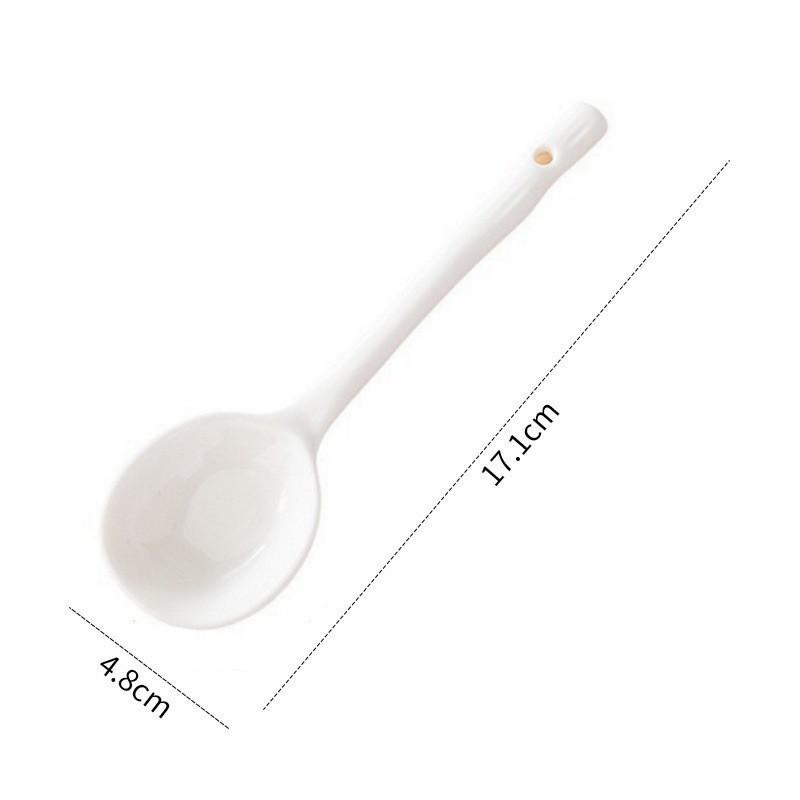 Long Handle Solid Ladle High Quality Non-toxic and Tasteless Good Looks Vintage Kitchen Supplies Ceramic Spoon Fine Workmanship