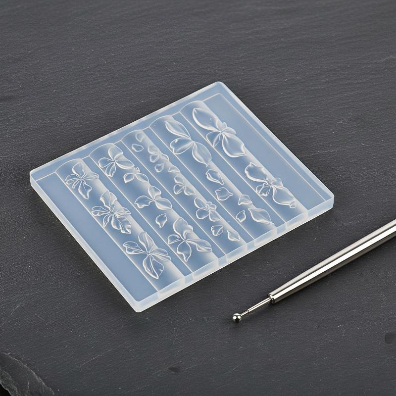 3D Relief Ice Crystal Flower Nail Silicone Mold Hand Carved Floral Mould Reusable Nail Art Jewelry Making Template Decor Tool