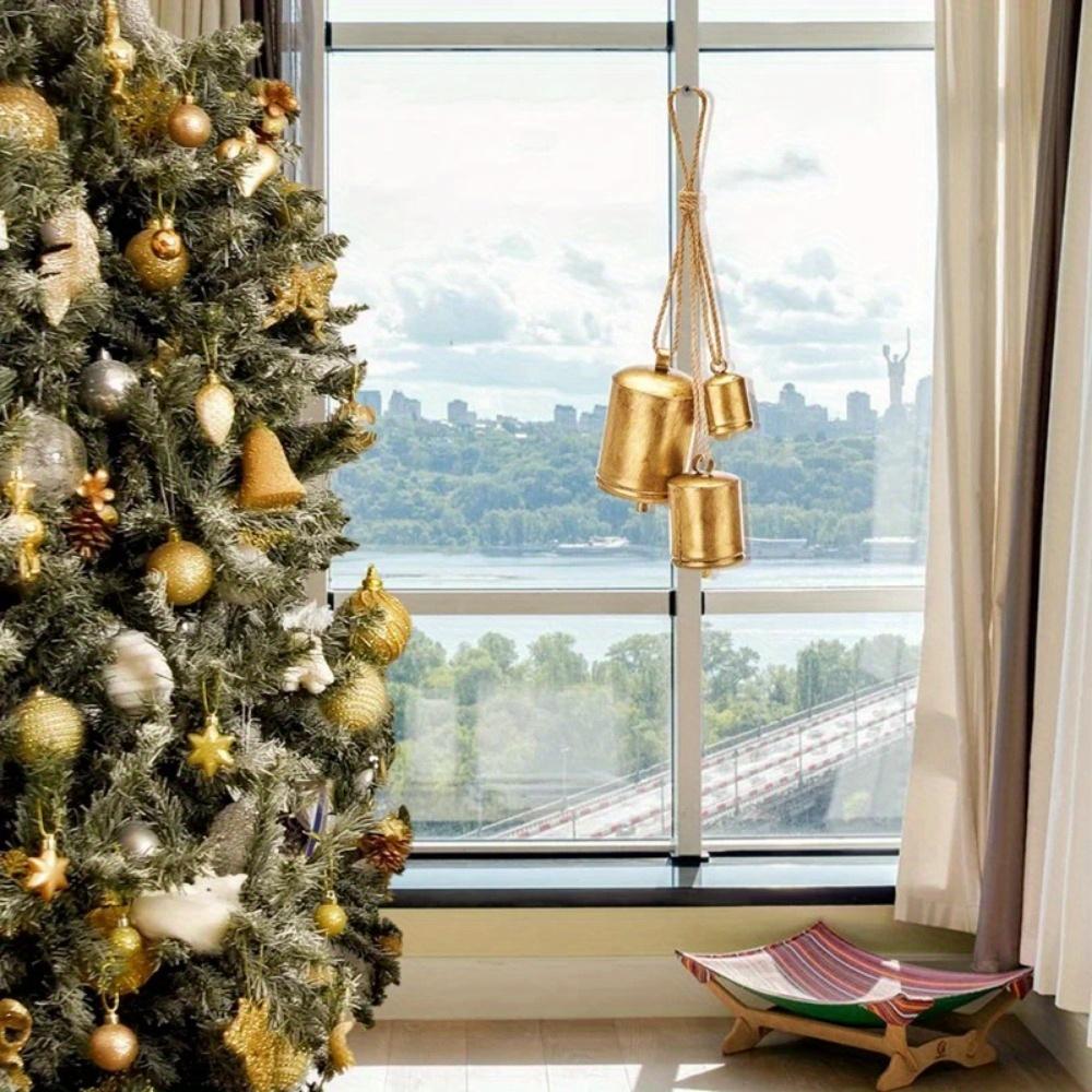 3Pcs/Set Christmas Bells Rustic Christmas Decor Vintage Style Brass Shabby Chic Decorations