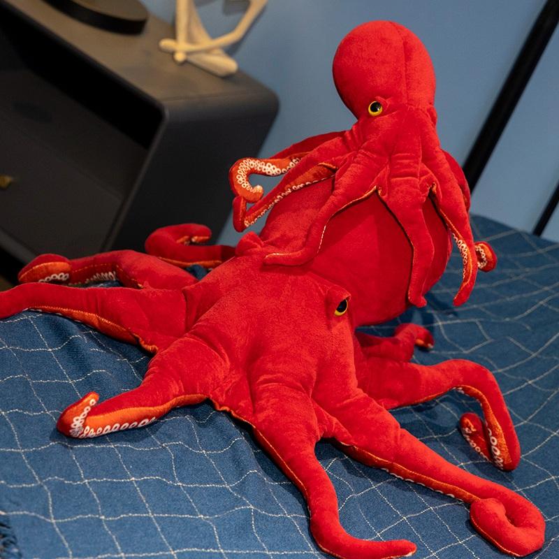 Peluche Polpo Realistico 40/75cm Peluche Animali Marini Simulati Bambole Polpo Rosso e Peluche per Bambini Regalo