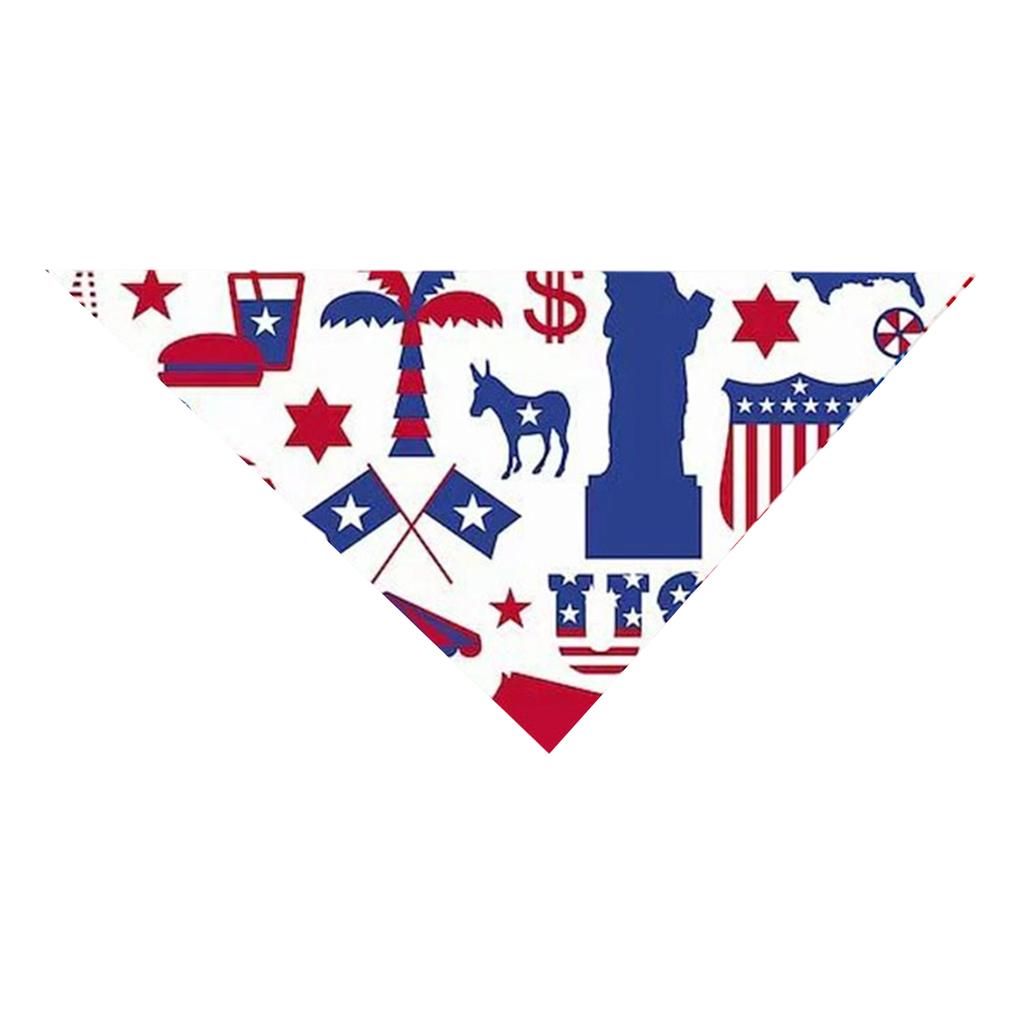Pet Bandana with Distressed Flag Print Triangular Scarf for Dogs Adjustable Neck Accessory for Independence Day Outdoor Events
