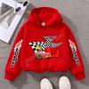 Cartoon Car Lightning McQueen Children's Pullover Hoodies Creative Anime A-Z  Letter Patterns Sweatshirt Kid Fashion Casual Top