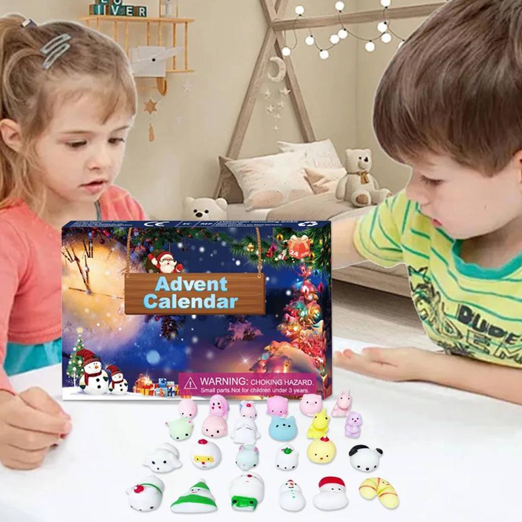 Mochi Squishies Advent Calendar 2025 Assorted Animals Christmas Countdown Calendar Holiday Countdown Calendar Gifts for Kids
