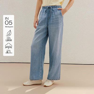 INMAN Cool Tencel Wide-Leg Drawstring Jeans