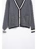 European & American Style Pocket V-neck Cable Knit Cardigan - Women's Spring 2025 Collection