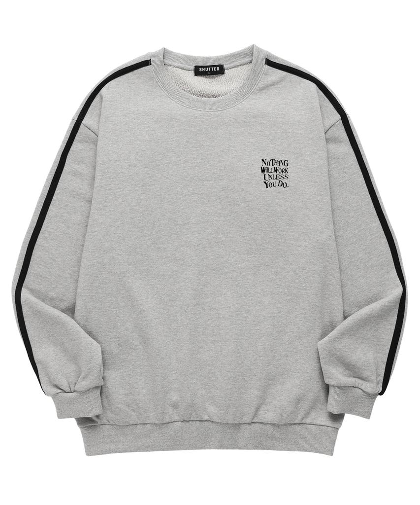 SHIRTER Unless Uo Do Sleeve Tape Sweatshirt (Sls022) Melange Grey