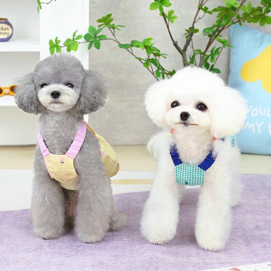 Robe pour animal de compagnie à bretelles, imprimé carreaux classique tendance, texture douce, agréable au toucher, déguisement, vêtements confortables pour chiot, robe de princesse, à porter au quotidien