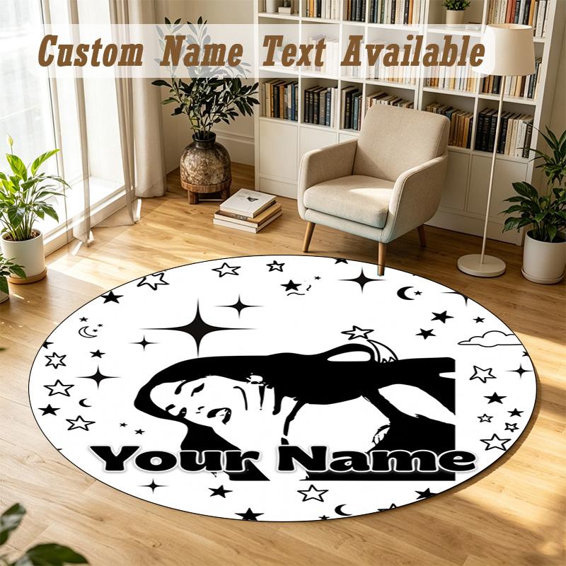 Round Rug Custom NameOlivia Rodrigo Pattern Non Slip Carpet Home Floor Decor