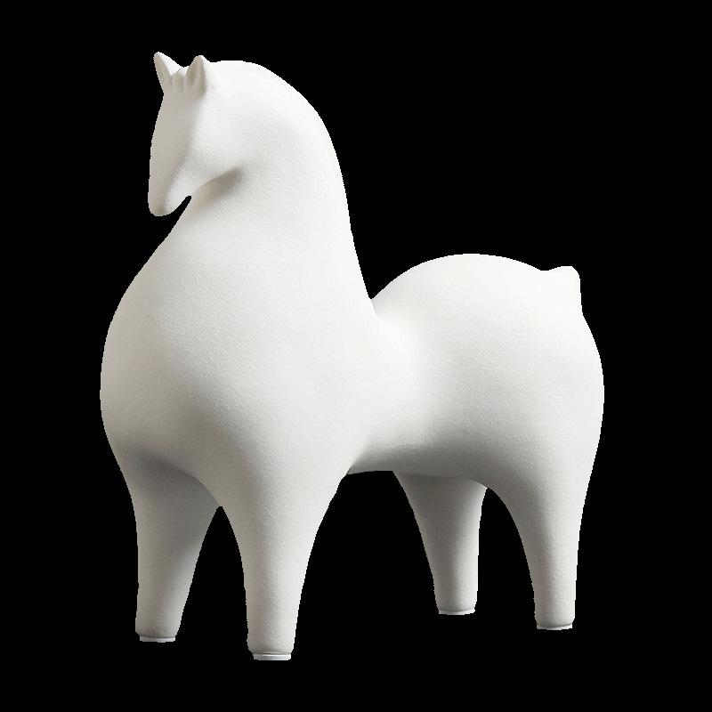 Tangma Ceramic Ornaments Horse To Successfully Attract Wealth Animal Crafts Work Wine Cabinet Living Room Unique Fine Tabletop Decoration