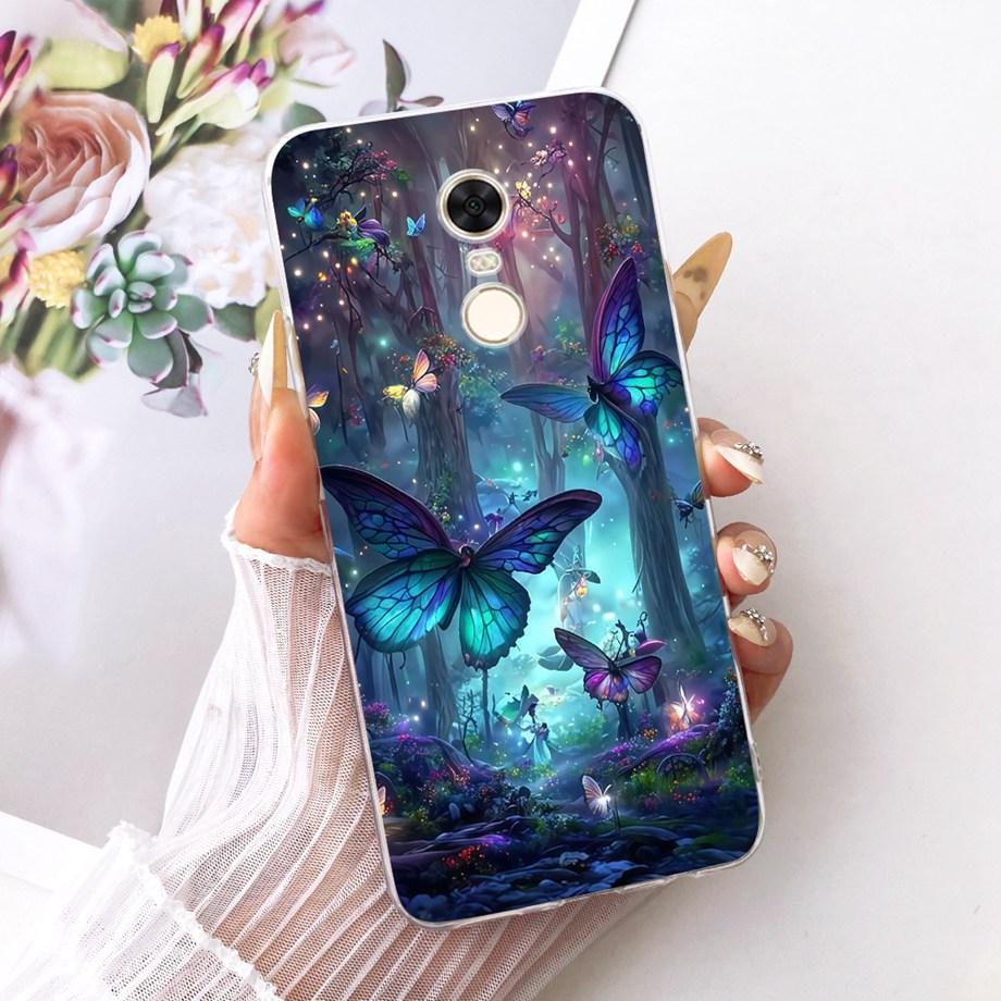 For Xiaomi Redmi 5 Plus Redmi5 Phone Case Luxury Flower Butterfly Cartoon Bow Pattern Back Cover Soft TPU Silicone Bumper