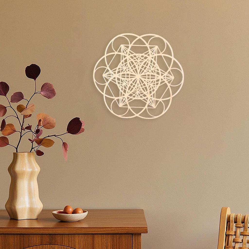 Geometric Wood Wall Art Hanging Decoration Sculpture Ornament for Bedroom Office