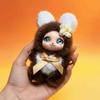 Big Ear with Flower Rabbit Plush Keychain Ornaments Bunny Plush Doll Pendant  Car Keyring