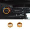 Aluminum For Ford Focus 2015-2018 Yellow 2PCS AC Knob Cover Trim Middle Console