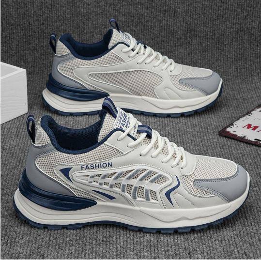 New breathable mesh sports shoes for men in autumn, trendy and versatile thick-soled casual shoes H654