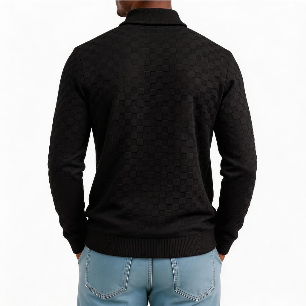 Men's Checkered Knit Pullover Sweater