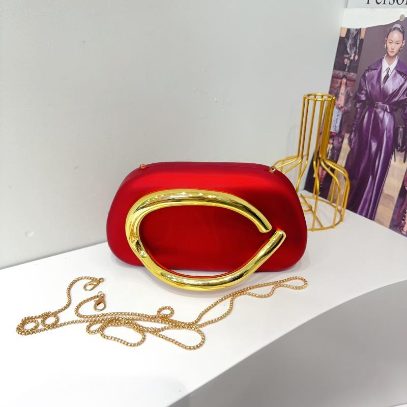 Trendy Classic Round Box Clutch Bag Dinner Bag Acrylic Bag Retro Metal Handle Shoulder Crossbody