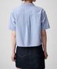 MUSINSA STANDARD WOMAN Women'S Oxford Crop Short Sleeve Shirt [Blue]
