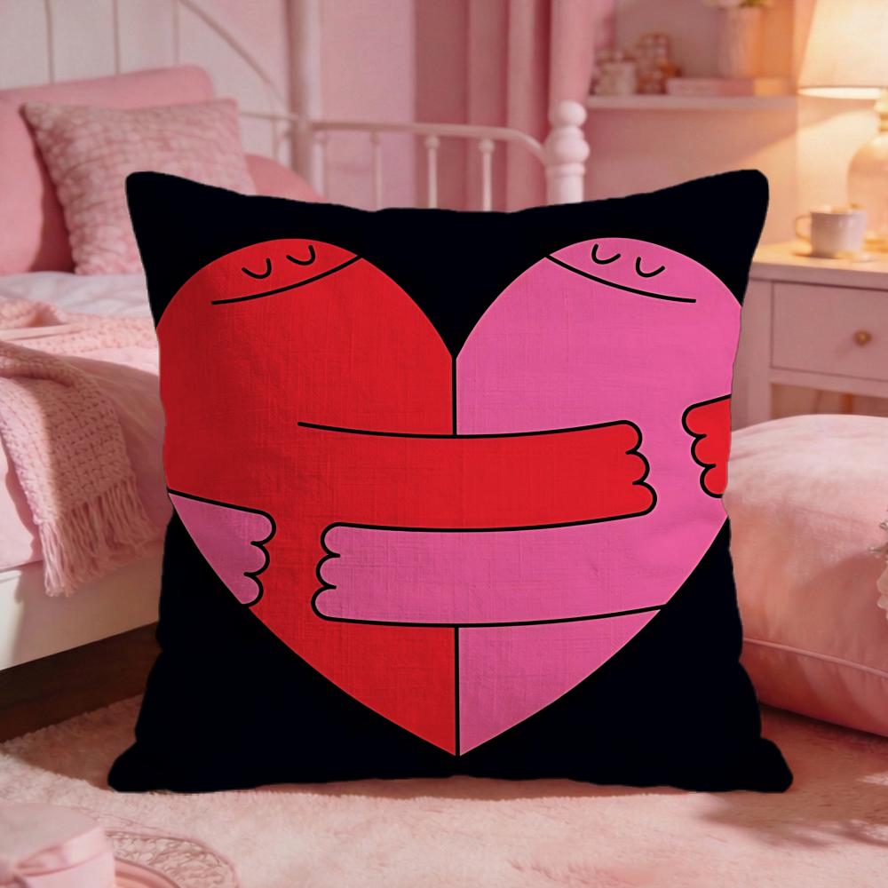 ArtGraffiti HeartS Cushion Cover Premium Comfort Reversible Pillow Cove Two in One Design for Any Room Car Interior