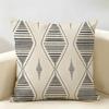 Boho Tribal Diamond Cushion Cover Durable Hypoallergenic Organic Linen Short Pillow Cover Washable