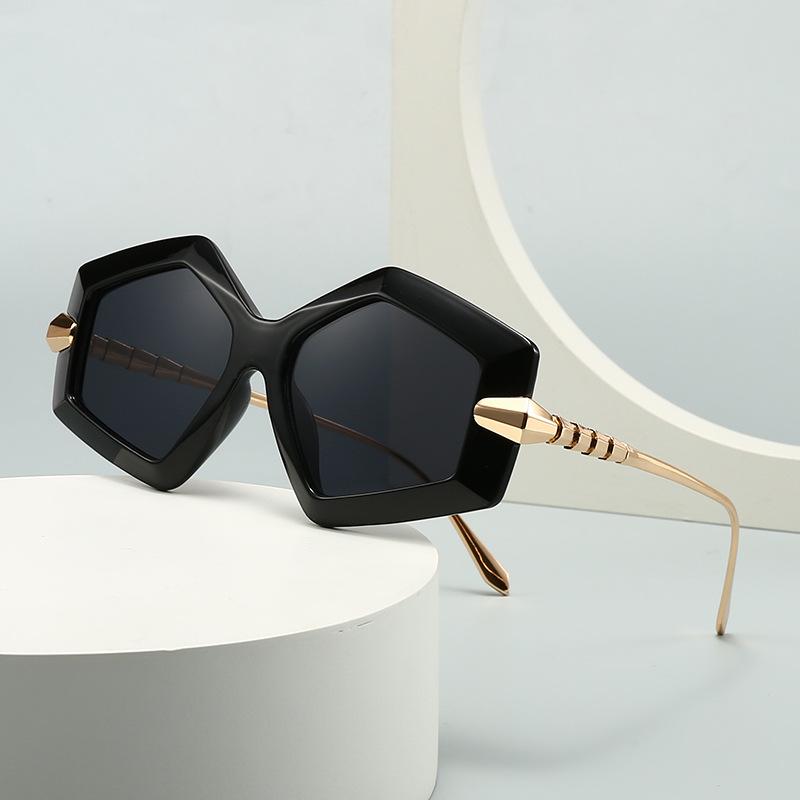 High Quality Retro High End Designer Style Trendy Edgy Punk Oversized Alloy Metal Female For Both Male Sun Glasses