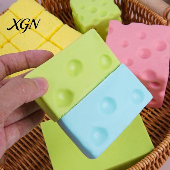 Cheese Stress Relief Toys Squeeze Toy with Mesh Bag, Sensory Toy, Tools Slow Rising Fake Food for Focus Aid & Relaxation Calming